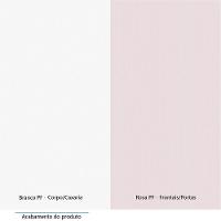 Quarto De Canto Casal Com Guarda Roupas Cabeceira E Escrivaninha Alpes Luciane Móveis Branco Pf Com Rosa Pf - 5