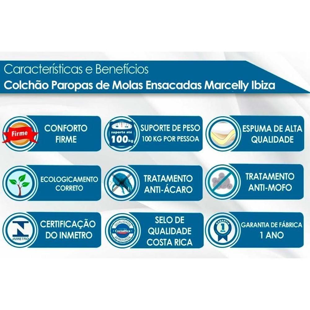 Colchão Queen Molas Ensacadas MasterPocket Marcelly Euro Pillow Clean (158x198x28) - Paropas - 2