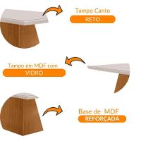 Mesa Para Sala De Jantar Aida 120cm Em Mdf E Vidro Off White/ Imbuia/ Serig. Off - 2