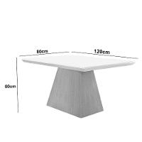 Mesa Para Sala De Jantar Aida 120cm Em Mdf E Vidro Off White/ Imbuia/ Serig. Off - 3