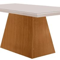Mesa Para Sala De Jantar Aida 120cm Em Mdf E Vidro Off White/ Imbuia/ Serig. Off - 5