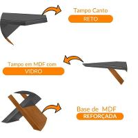 Mesa Para Sala De Jantar Carol 180cm Em Mdf E Vidro Canto Reto Grafite/ Imbuia/ Serig. Grafite - 3