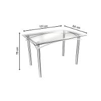 Mesa Sala Jantar Elba C/ Tampo Vidro 120cm + 4 Cadeiras Florença Cromado/courano Branco - Kappesberg - 2