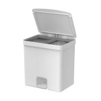 Lixeira Com Pedal Trium 30 L Com Duplo Compartimento Branco Ou - 1