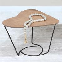 Mesa De Centro Organica Coraçao Amendoa Base Metal Preto Nacc Amendoa Preto - 3