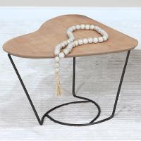 Mesa De Centro Organica Coraçao Amendoa Base Metal Preto Nacc Amendoa Preto - 6