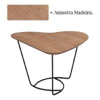 Mesa De Centro Organica Coraçao Amendoa Base Metal Preto Nacc Amendoa Preto - 7