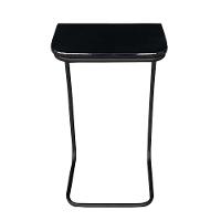 Mesa Lateral Tampo Preto Multiuso P/ Sofá Base Preto - 4