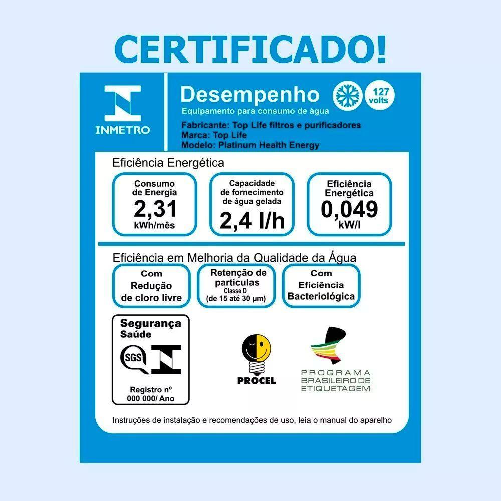 Filtro De Água Gelada E Alcalina Ionizada Com Super Ozônio 127V Preto Top Life - 4