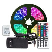 Fita Led Rgb 3528 Rolo 5M Leds Com Fonte Controle Decoração - 1