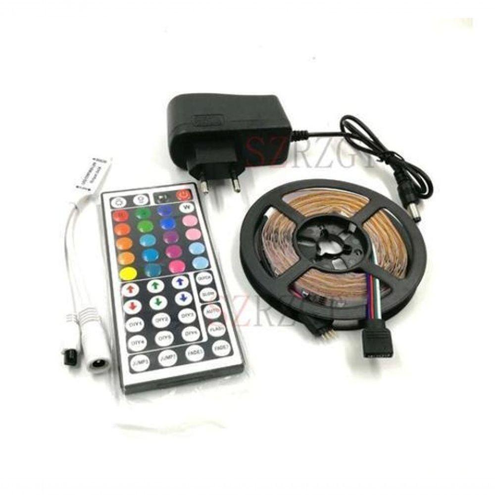 Tira De Led Fita 5 Metros Com Controle 60 Leds Rgb - 5