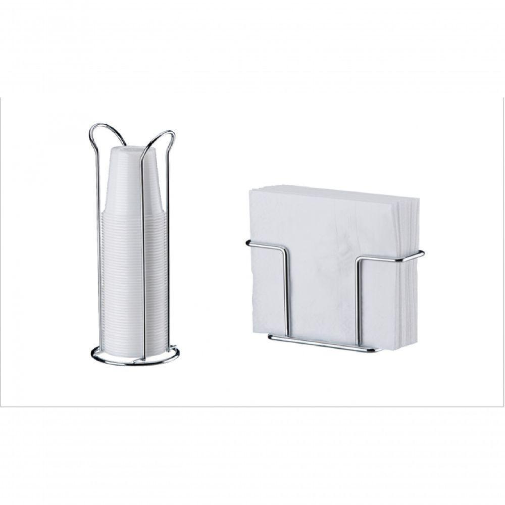 Kit Mesa Aço Carbono Future Porta Copo e Porta Guardanapo - 1