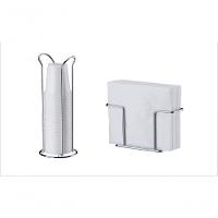 Kit Mesa Aço Carbono Future Porta Copo e Porta Guardanapo - 1