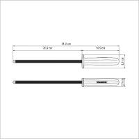 Chaira Estriada Plenus Com Haste Em Aço Carbono E Cabo De Polipropileno Preto 8" - 2