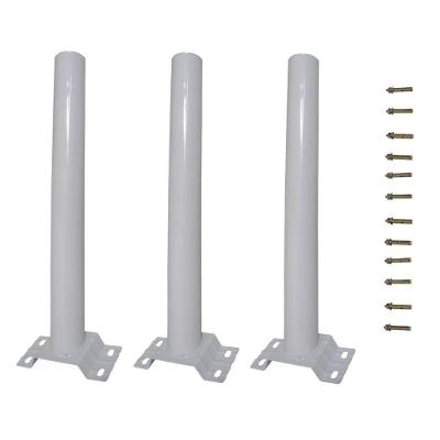 Suporte Barra Luminaria Solar 3 Unid Parede Rua Poste Aço