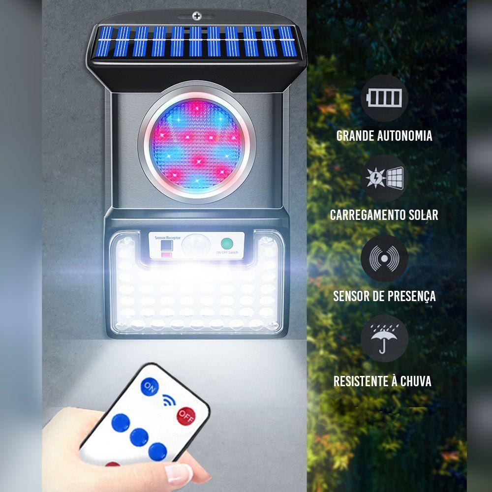 Luminaria Solar Spot Sensor De Proximidade Led Controle 4 M - 3