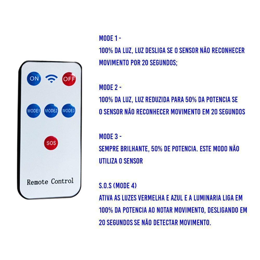 Luminaria Solar Spot Sensor De Proximidade Led Controle 4 M - 4