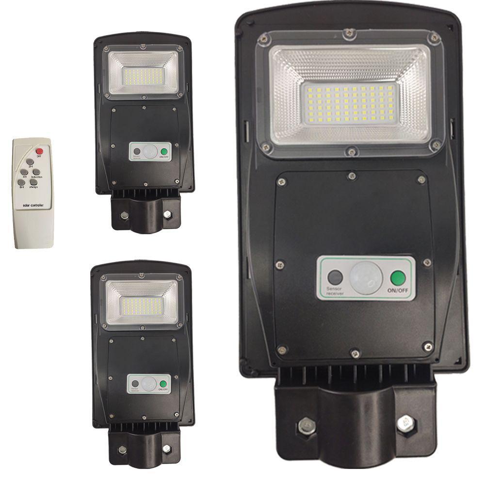 Luminaria Solar Poste 3 Unds 60w Led Controle Rua E Jardins - 1