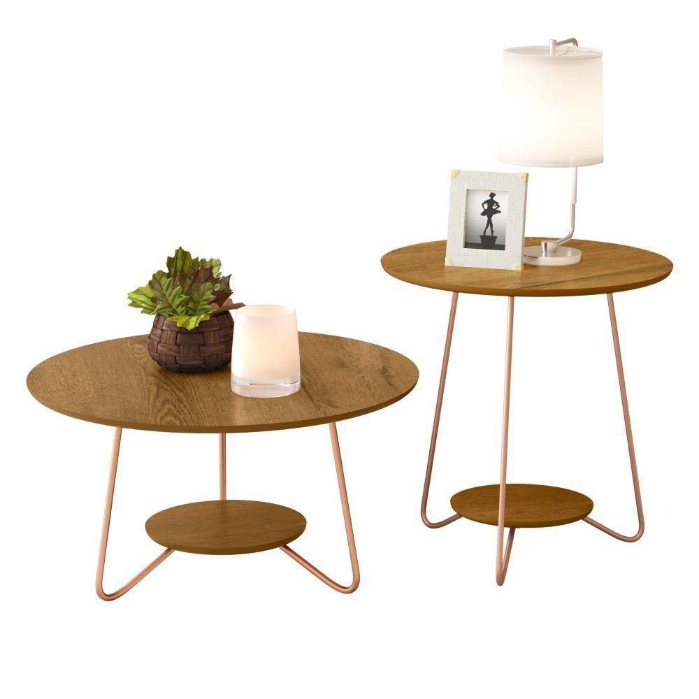 Jogo De Mesa Centro E Lateral Home Freijo - 4