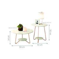 Jogo De Mesa Centro E Lateral Home Off White - 5