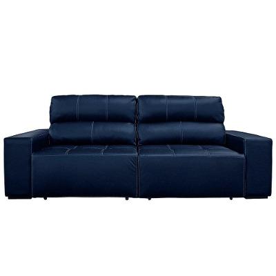 Sofá De Couro 2lgrs Alabama 230Cm Usb M06 Blue Bicolor 502