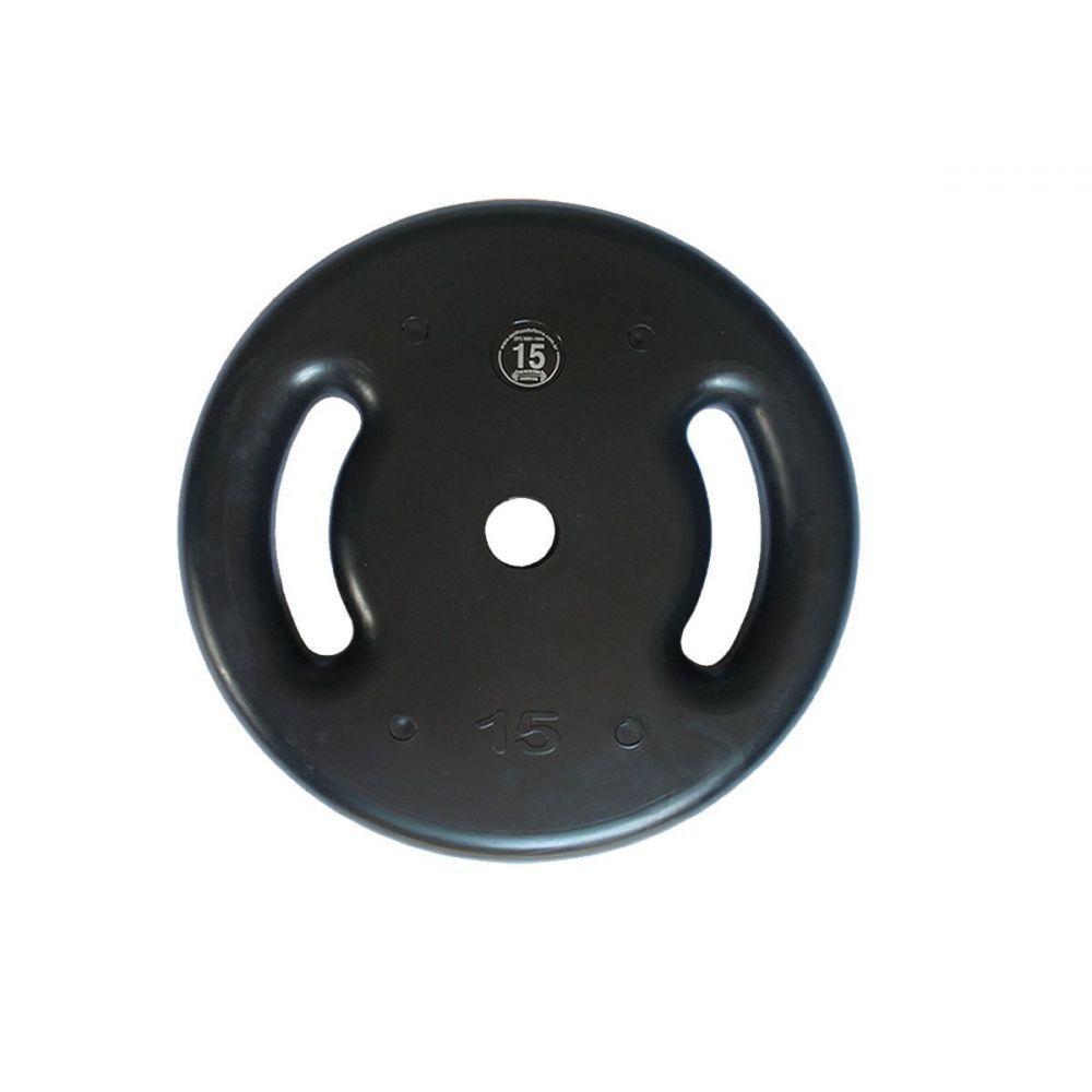 Anilha de Ferro Fundido Injetada Alça Lateral 15,0Kg - 1