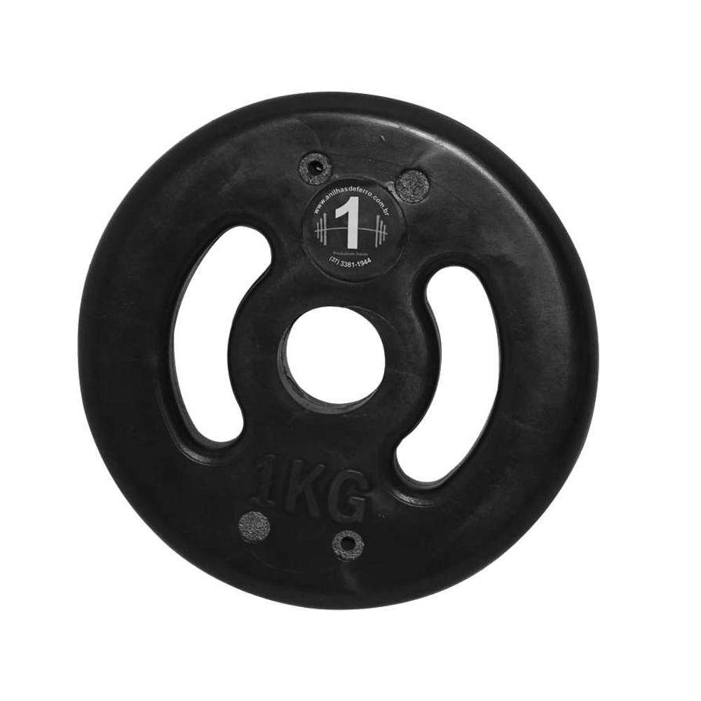 Anilha de Ferro Fundido Injetada Alça Lateral 1,0Kg - 1