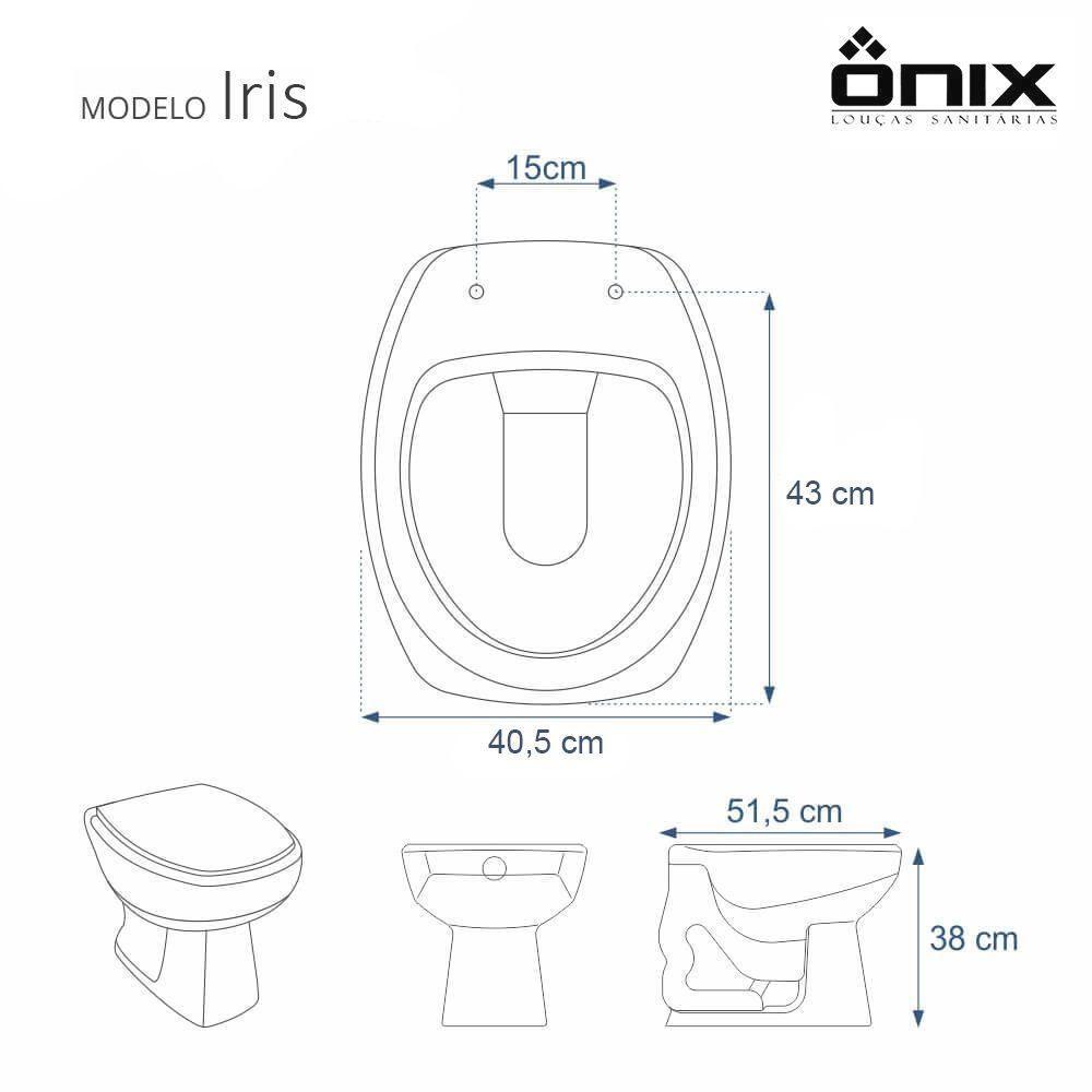 Tampa de Vaso Poliéster Iris Branco para Bacia Onix - 3