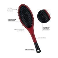 Escova Mq Prof Oval Gde Almofadada Nylon 05.006 - Carmim