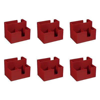 Kit 6 Porta Guardanapo E Sachês 14 X 10,6 X 9,4 Cm Vermelho Coza