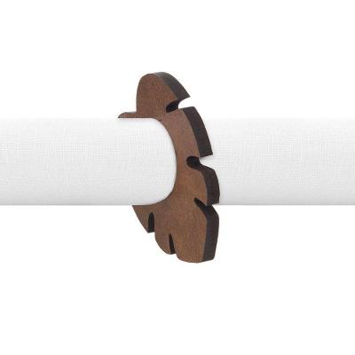 Argola De Guardanapo Copa E Cia 4 Pçs Folha De Adao Artwood Cobre