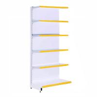 Gôndola Prateleira Supermercado 6 Níveis 40x30 New Plus 2,00m Parede Continuação Amarelo Sa Gôndolas - 1