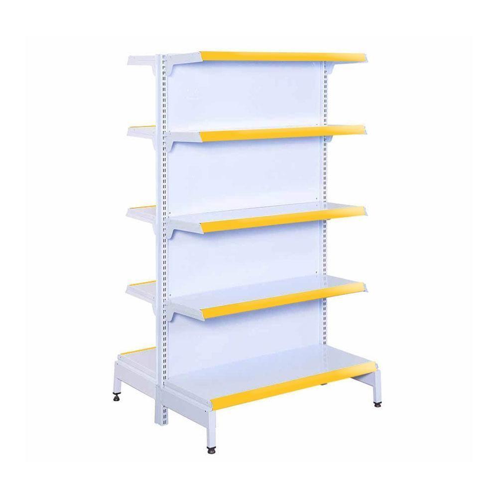 Gôndola Prateleira Supermercado 5 Níveis 40x30 New Plus 1,70m Central Inicial Amarelo Sa Gôndolas - 1