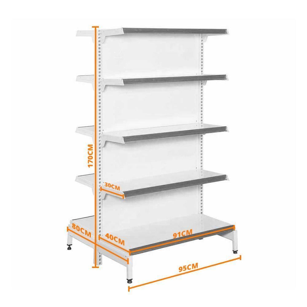 Gôndola Prateleira Supermercado 5 Níveis 40x30 New Plus 1,70m Central Inicial Amarelo Sa Gôndolas - 4