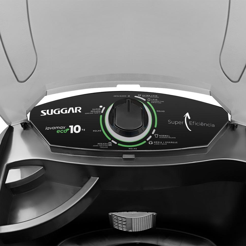 Tanquinho Semiautomático Suggar Lavamax Eco 10Kg Preta - 3