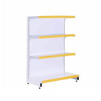 Gôndola Prateleira Supermercado 4 Níveis 40x30 New Plus 1,40m Ponta Amarelo - Sa Gôndolas - 1