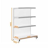 Gôndola Prateleira Supermercado 4 Níveis 40x30 New Plus 1,40m Ponta Amarelo - Sa Gôndolas - 6