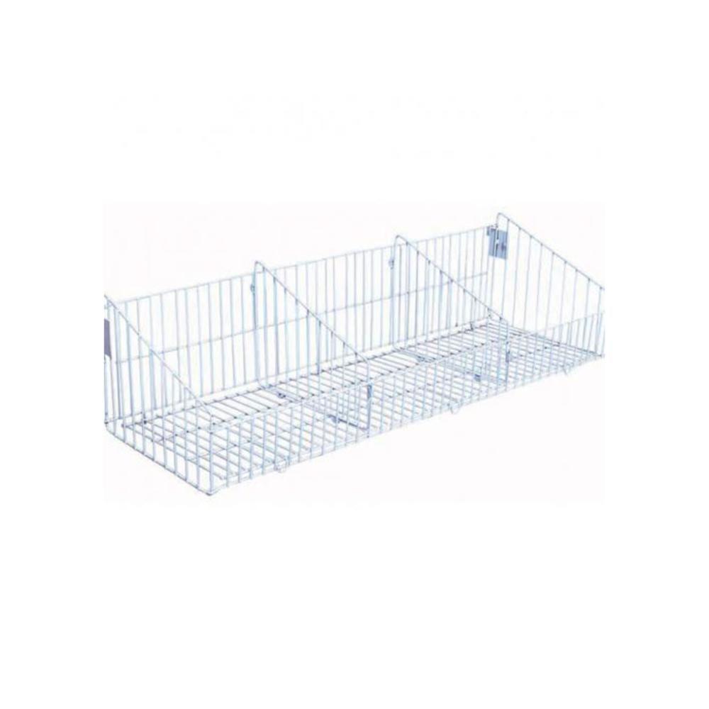 Cesto Aramado 30cm X 91cm Com 2 Divisórias Branco New Plus - Sa Gondolas - 1