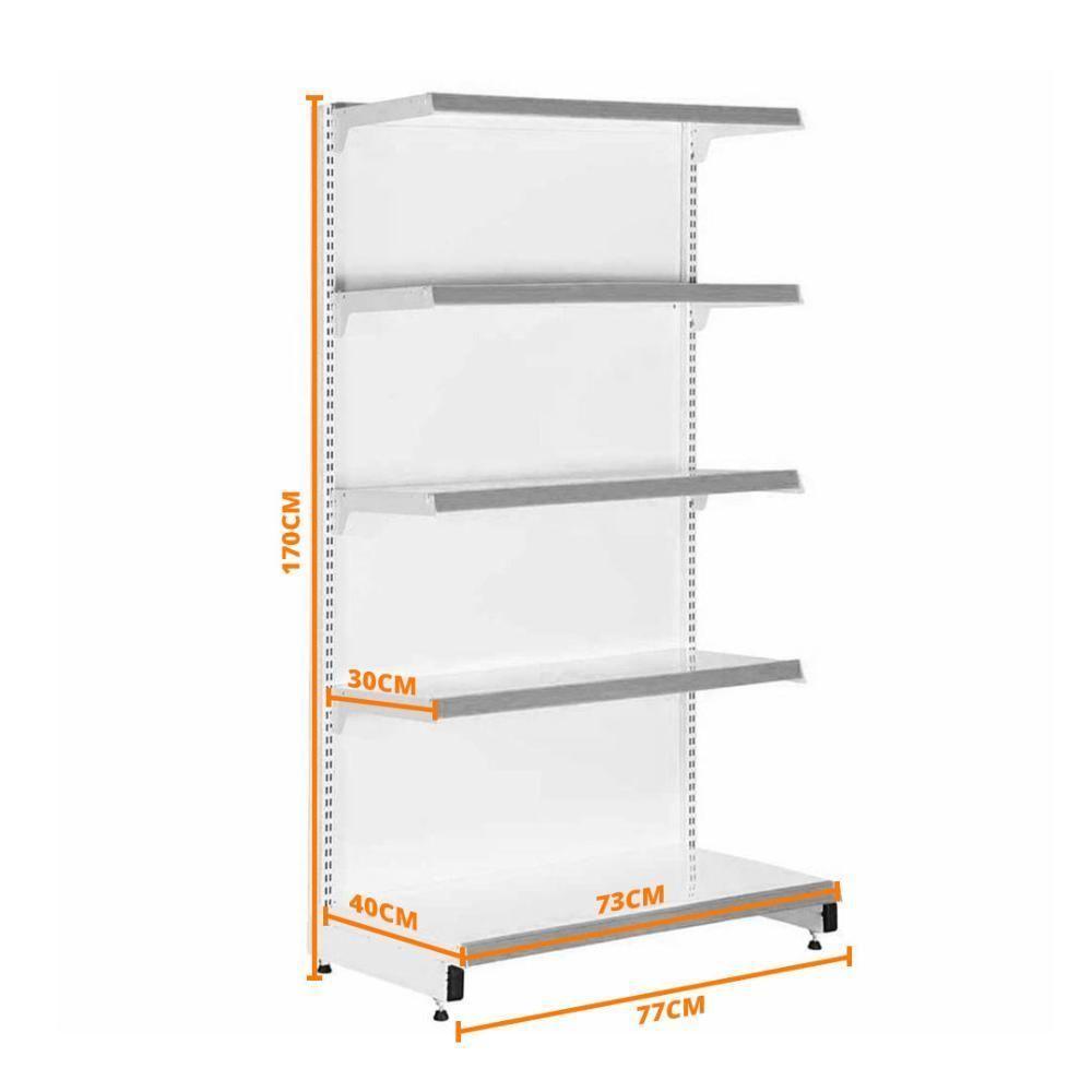 Gôndola Prateleira Supermercado 5 Níveis 40x30 New Plus 1,70m Ponta Verde - Sa Gôndolas - 7