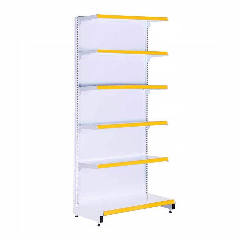 Gôndola Prateleira Supermercado 6 Níveis 40x30 New Plus 2,00m Parede Inicial Amarelo Sa Gôndolas - 1