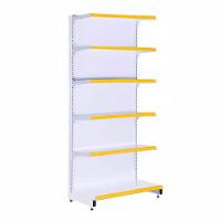 Gôndola Prateleira Supermercado 6 Níveis 40x30 New Plus 2,00m Parede Inicial Amarelo Sa Gôndolas - 1