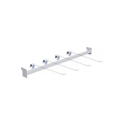 Kit - Régua Para Gôndola Ponta 73cm + 4 Ganchos Simples Branco - Sa Gondolas