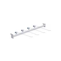 Kit - Régua Para Gôndola Ponta 73cm + 4 Ganchos Simples Branco - Sa Gondolas - 1