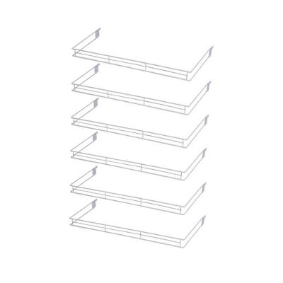 Kit - 6 Aparador Aramado Em U 30x73cm Branco - Sa Gondolas