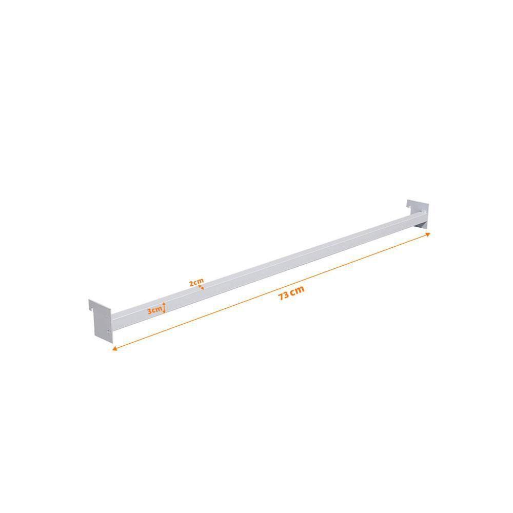 Régua De Aço Carbono 73cm Branco Para Ponta De Gôndola New Plus Sa Gôndolas - 2