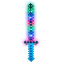 Brinquedo Espada Pixel 58Cm Diamante Com Som E Luz À Pilha - Azul - 1
