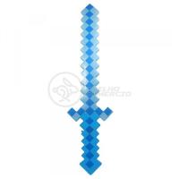 Brinquedo Espada Pixel 58Cm Diamante Com Som E Luz À Pilha - Azul