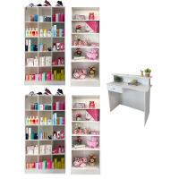 Kit com Colméias Estante e Balcão de Atendimento 5 Peças - 8