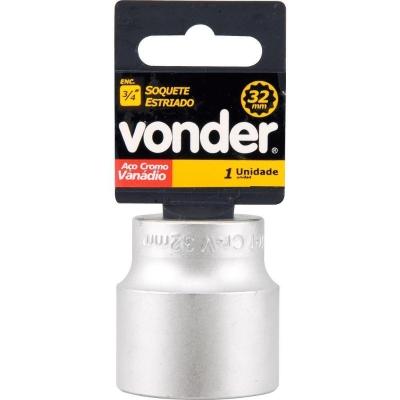 Soquete Estriado Enc 3/4" 19mm Curto Vanád. Vonder