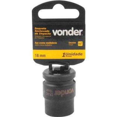 Soquete Sextavado De Impacto Enc 1/2" 18Mm Aço Cromo Vonder